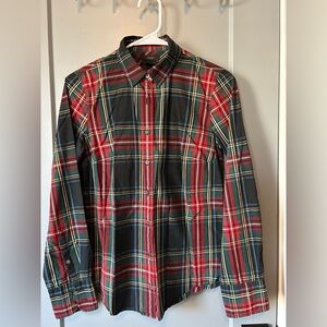 Classic JCrew Plaid Button-Up Shirt - Red and Black